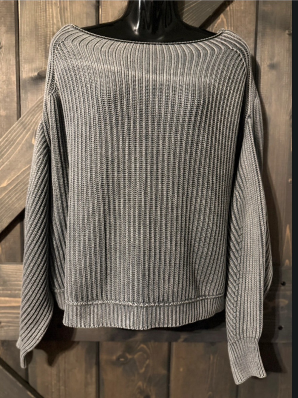 Mustard Seed Men's Ribbed Crewneck Sweater - Gray